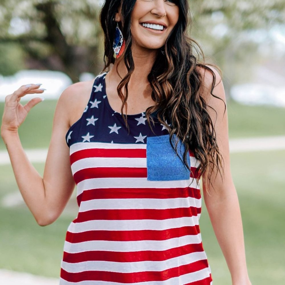 US Flag Racer Back Top